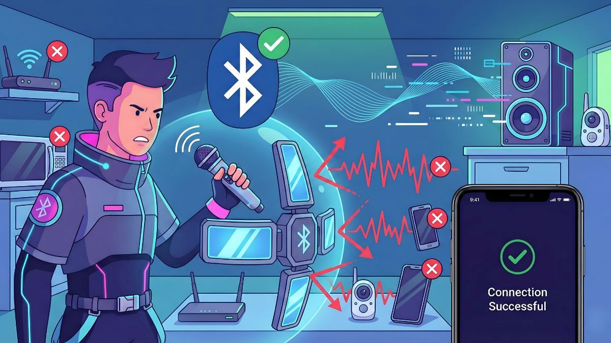 Hạn chế vật cản để tránh tại sao micro không kết nối được với loa bluetooth.