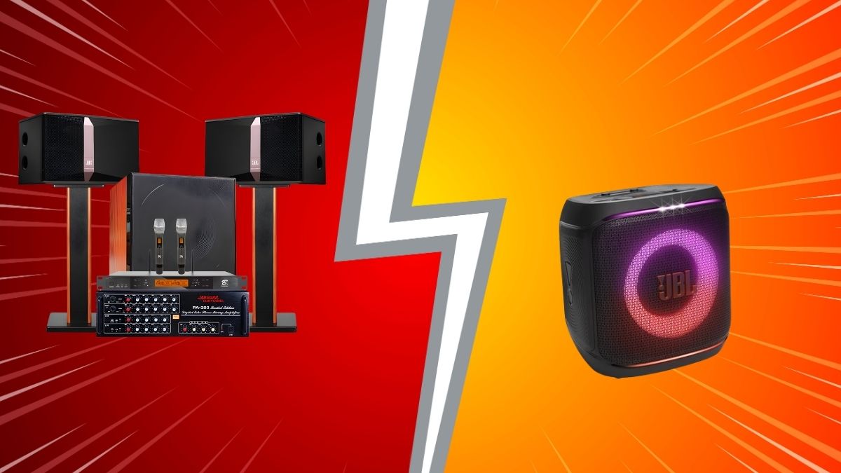 Bảng so sánh loa kéo và dàn karaoke tổng quan về tính di động và chi phí.