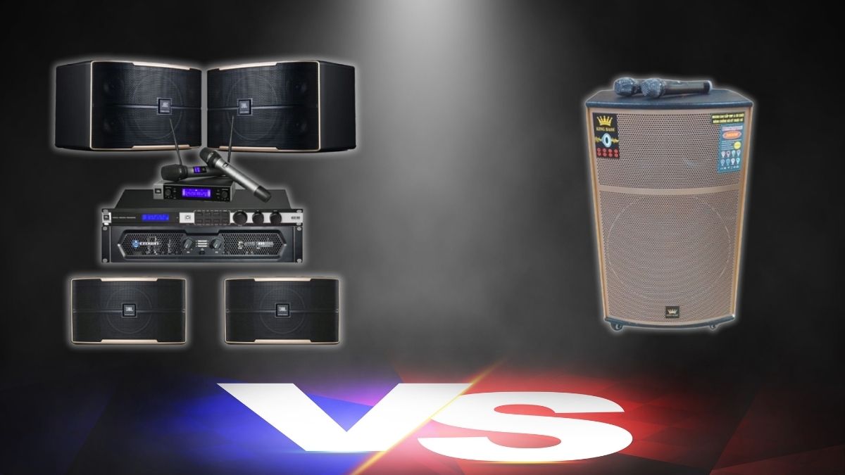 So sánh công suất thực tế giữa loa kéo di động và hệ thống dàn karaoke gia đình.