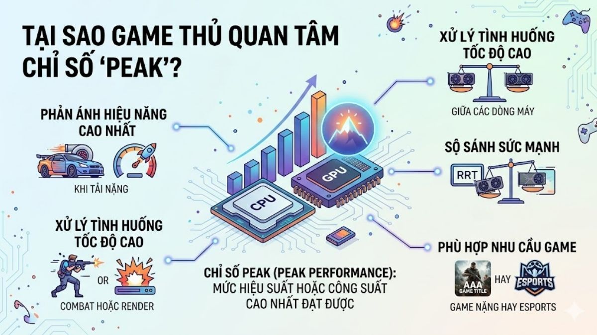 Tại sao game thủ quan tâm đến chỉ số hiệu suất tối đa peak là gì.