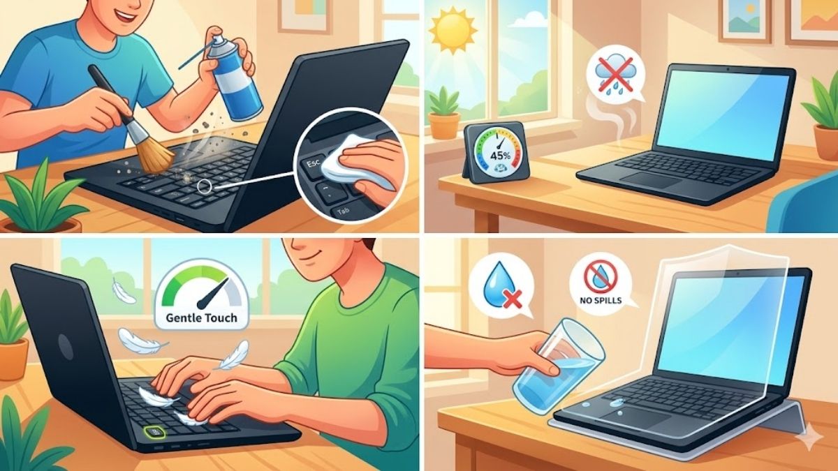 Các bước vệ sinh và bảo quản ngăn ngừa phím Esc bị liệt.