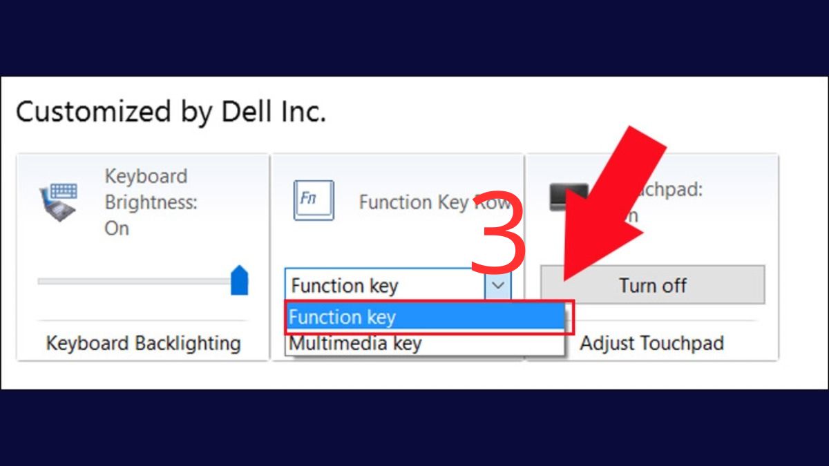 Giao diện tùy chỉnh Function Key Row giúp thiết lập sau khi tìm thấy phím fn ở đâu.