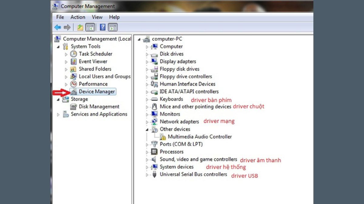 Kiểm tra Driver bàn phím trong Device Manager để khắc phục lỗi phím fn nằm ở đâu không dùng được.