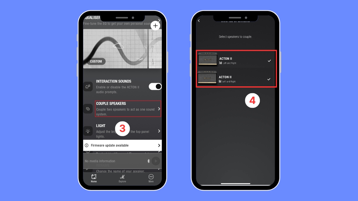 Chọn chế độ Couple Mode giúp kết nối 2 loa bluetooth cùng lúc trên iphone hiệu quả.
