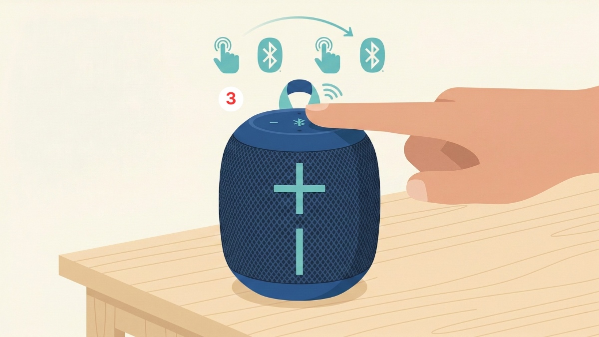 Hoàn tất cách kết nối 2 loa bluetooth cùng lúc trên iphone bằng nút Bluetooth loa phụ.