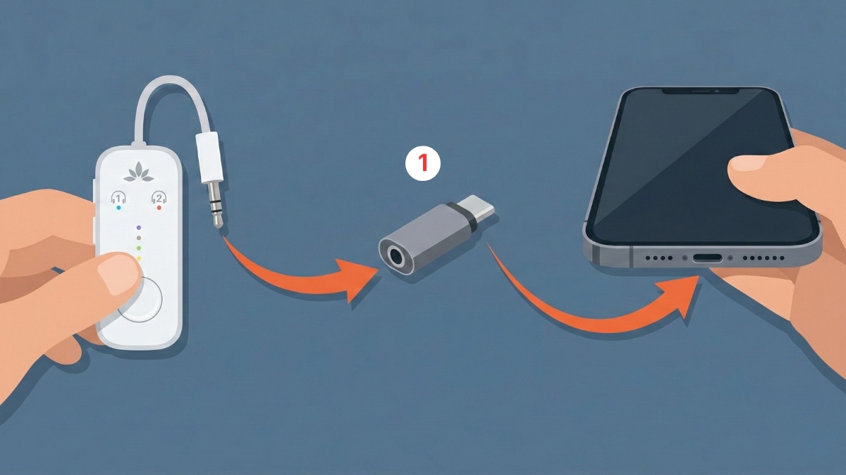 Sử dụng bộ chuyển đổi Bluetooth kép để phát 2 loa bluetooth cùng lúc iphone khác hãng.