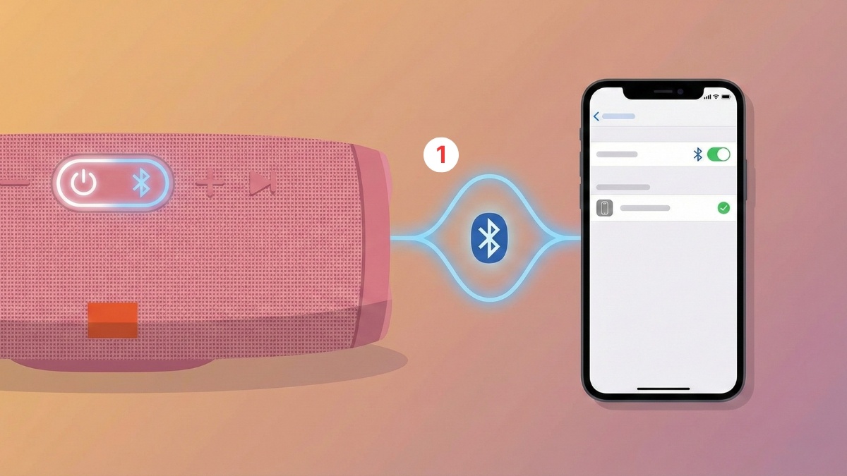 Bước 1 ghép đôi loa JBL đầu tiên để phát 2 loa bluetooth cùng lúc iphone.