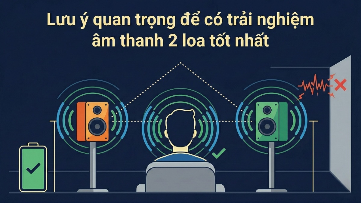 Vị trí đặt thiết bị lý tưởng để phát 2 loa bluetooth cùng lúc iphone ổn định.