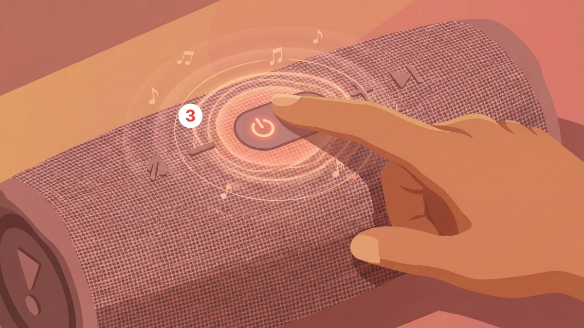 Thao tác bật nguồn thiết bị thứ hai để phát 2 loa bluetooth cùng lúc iphone.