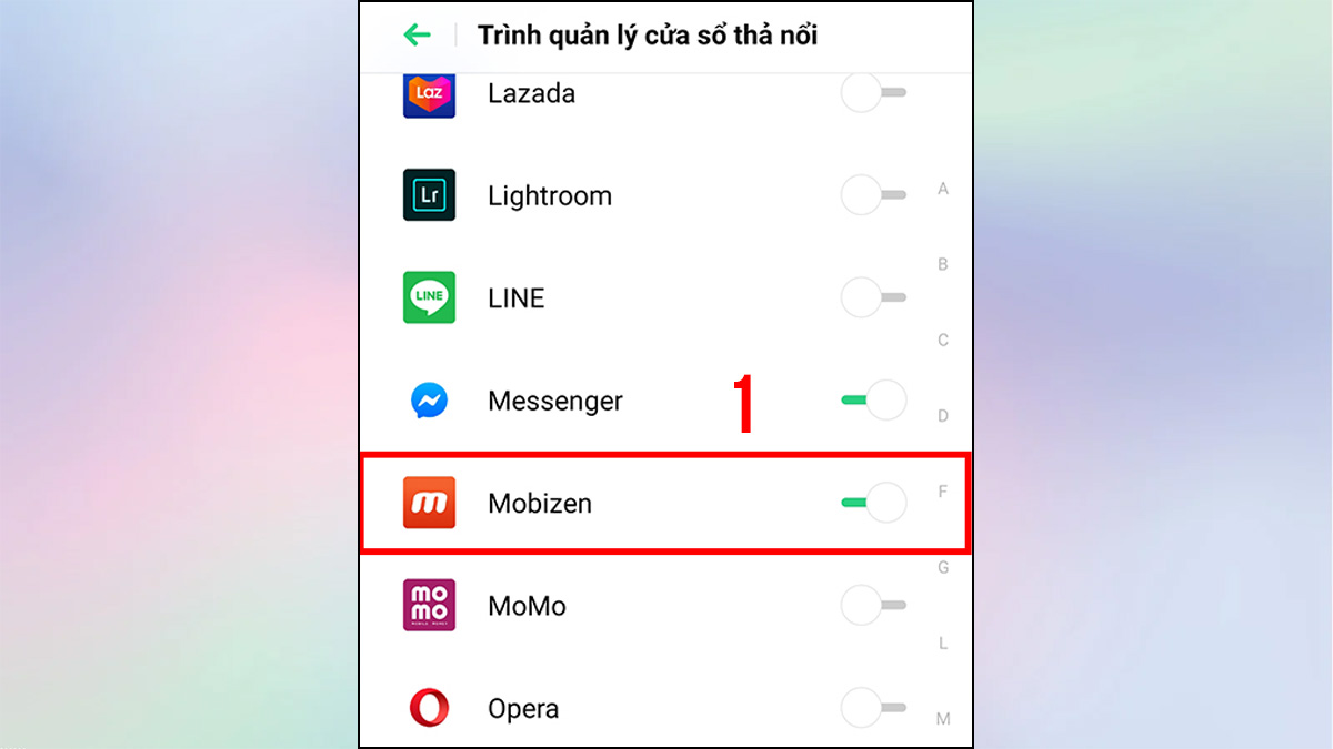 Màn hình cài đặt Mobizen Screen Recorder