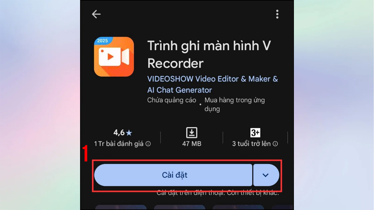 Giao diện phần mềm ghi màn hình AZ Screen Recorder