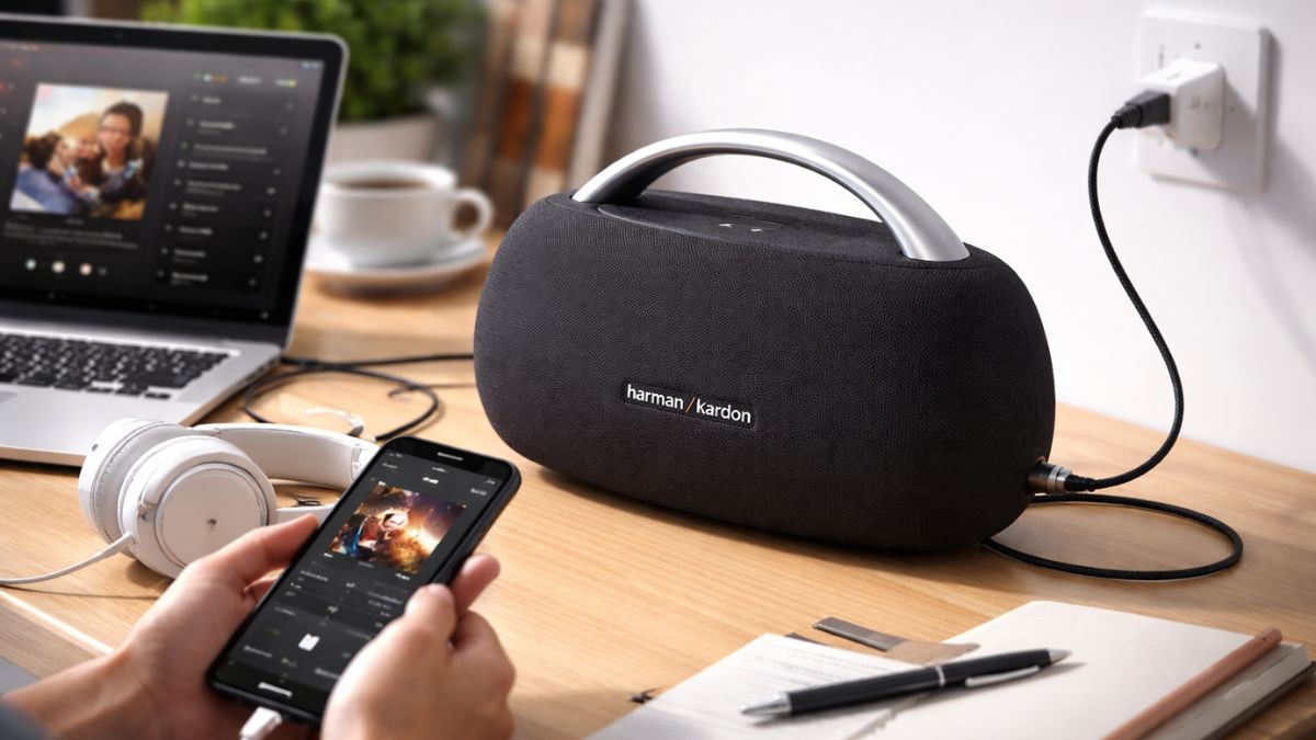 Không nên vừa dùng vừa thực hiện cách sạc loa Harman Kardon để tránh nóng máy.