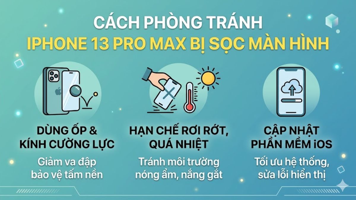 Mẹo hay giúp phòng tránh lỗi sọc màn hình iphone 13 pro max.