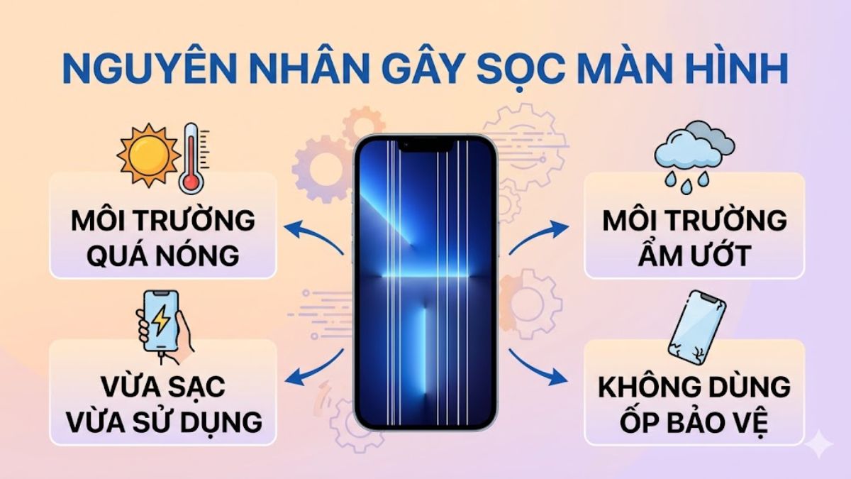 Thói quen vừa sạc vừa dùng gây sọc màn hình iphone 13 pro max.