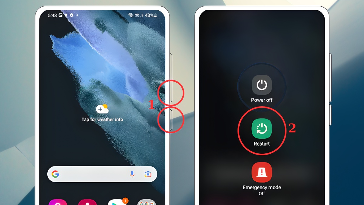 Khởi động lại máy dòng Samsung có nút nguồn tích hợp Bixby