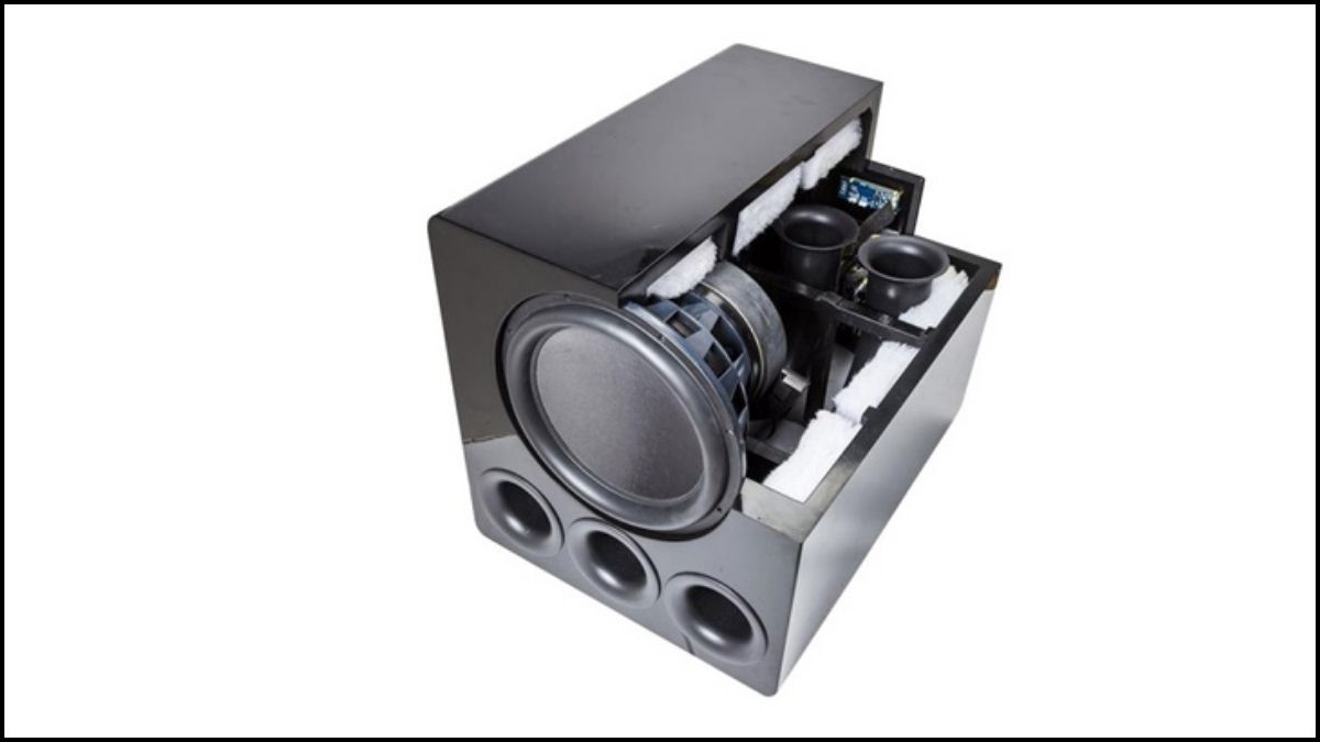 Cấu tạo loa sub hơi bao gồm củ bass, thùng loa và nam châm hiện đại.