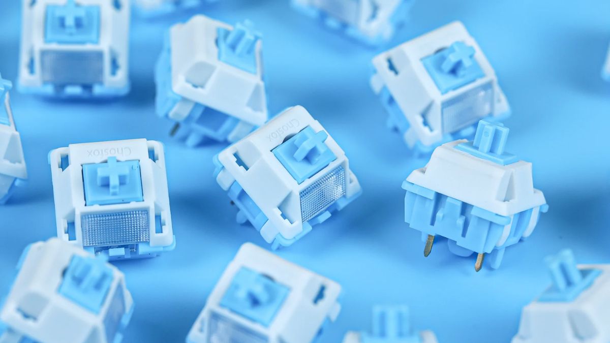 Blue Switch - một trong các loại switch của bàn phím cơ phổ biến với tiếng clicky.
