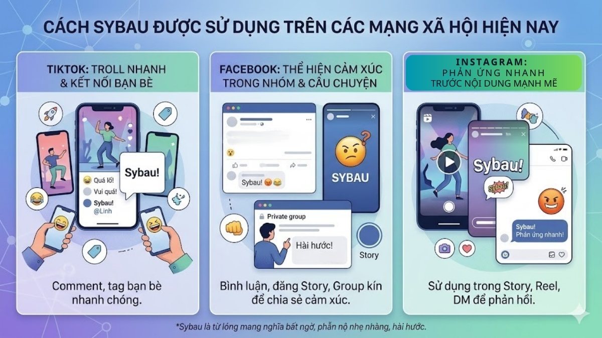 Cách dùng sybau là gì trên tiktok trong các bình luận mạng xã hội.