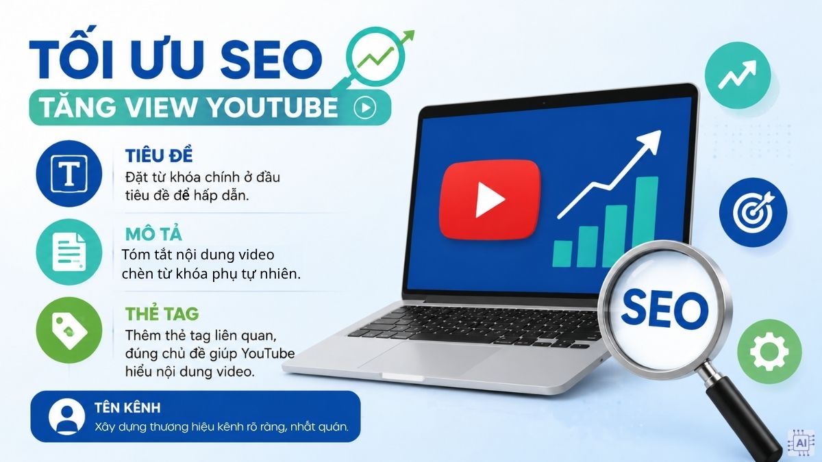 Tối ưu SEO tiêu đề và mô tả là cách tăng view trên youtube miễn phí.