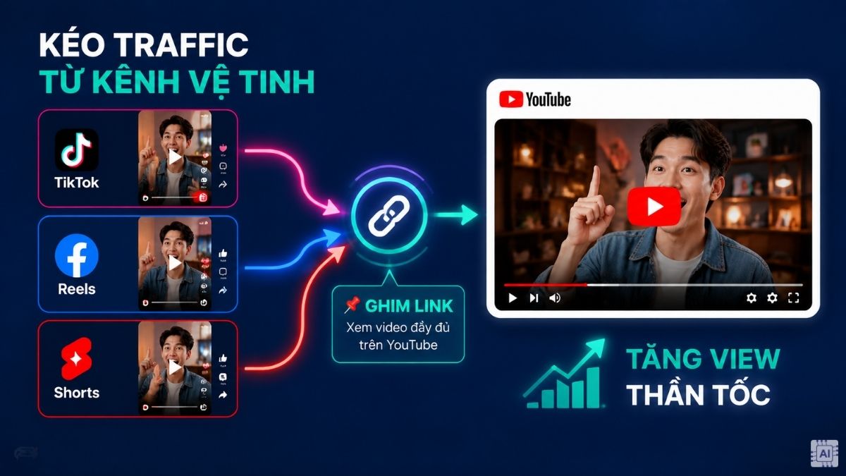 Kéo người xem từ TikTok và Reels hỗ trợ tăng view youtube hiệu quả.