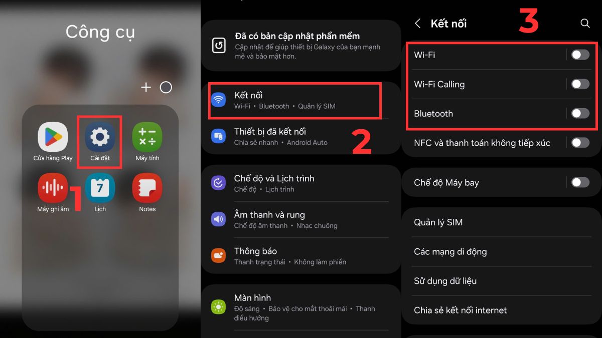 tắt kết nối không cần thiết giúp khắc phục tại sao điện thoại samsung nhanh hết pin; điện thoại samsung mau hết pin