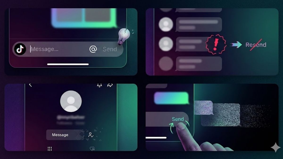 Các dấu hiệu nhận biết tại sao không nhắn tin được trên tiktok như nút gửi bị mờ.