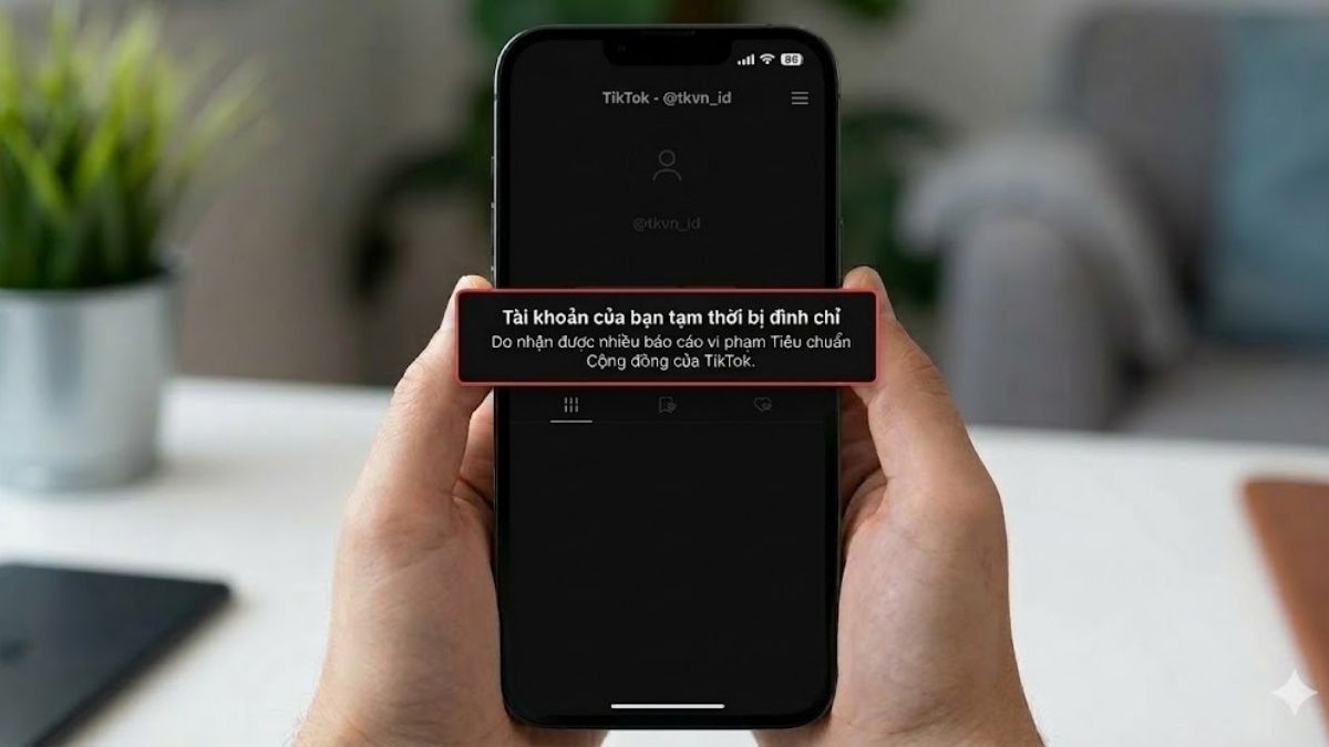 Tài khoản bị báo cáo vi phạm dẫn đến lỗi tại sao không nhắn tin được trên tiktok.