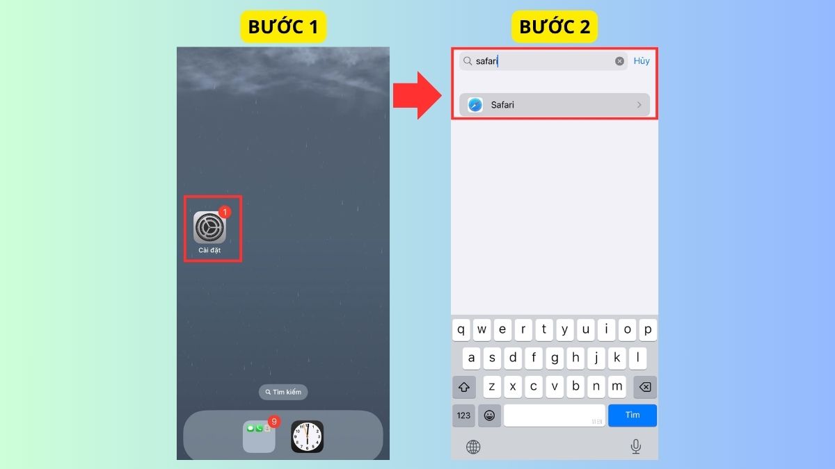 Vào cài đặt Safari xử lý tại sao không xem được youtube trên iphone.