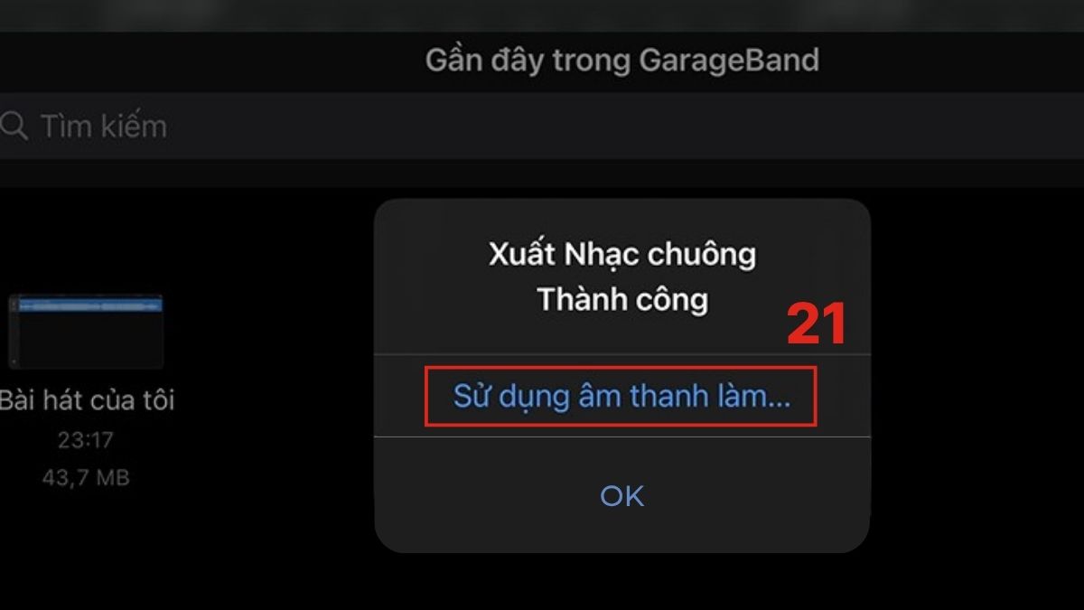 Click sử dụng âm thanh làm âm báo cuộc gọi khi tải nhạc chuông iphone 13.