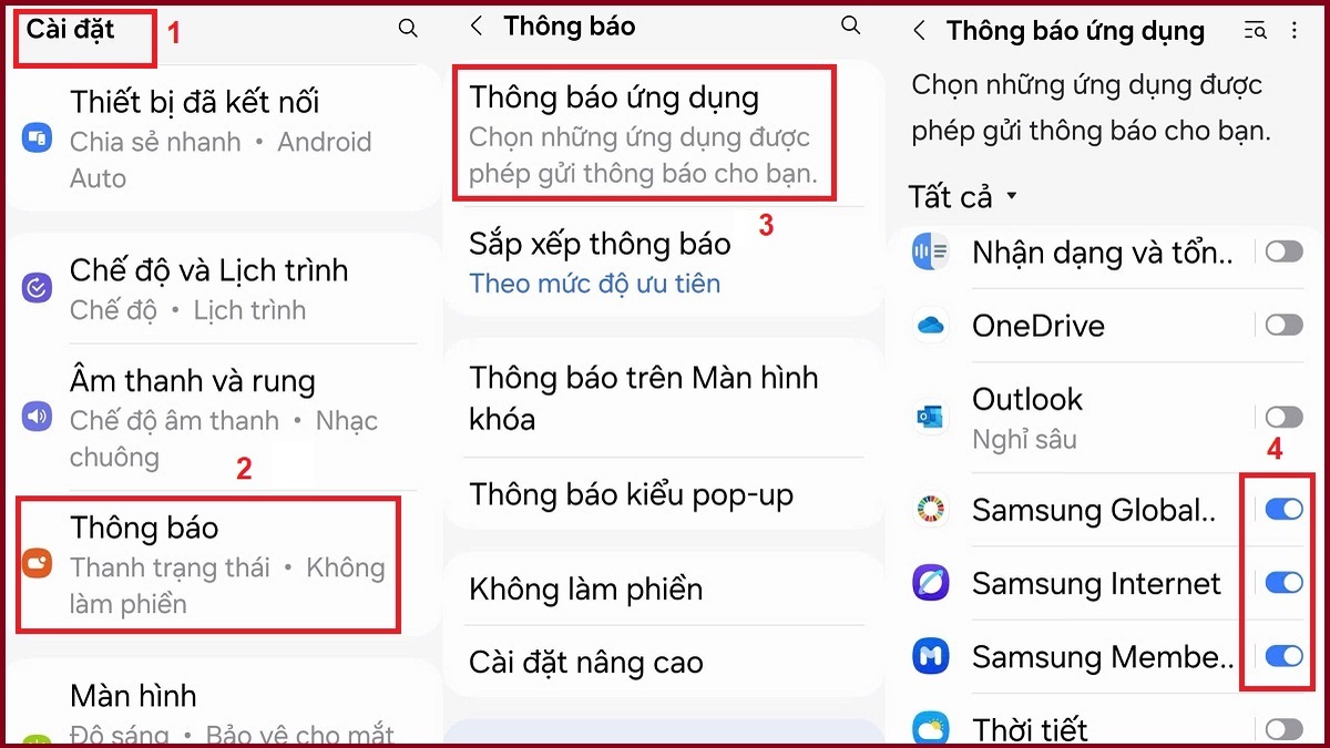 Cách tắt thông báo hệ thống Android bằng cách quản lý thông báo ứng dụng trong Cài đặt.
