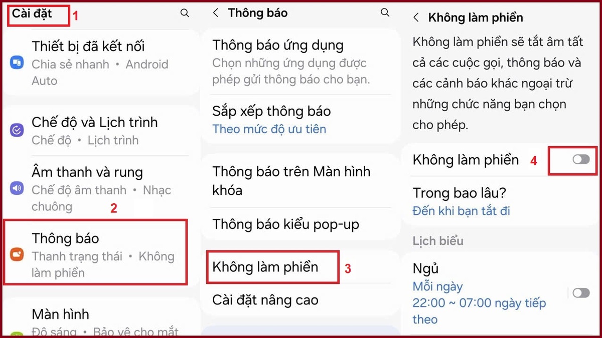 Tắt thông báo hệ thống Android hiệu quả bằng chế độ không làm phiền.