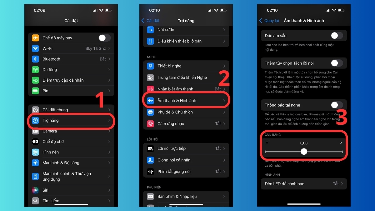 Cài đặt Trợ năng trên iPhone giúp xử lý tai nghe bluetooth chỉ nghe được 1 bên.