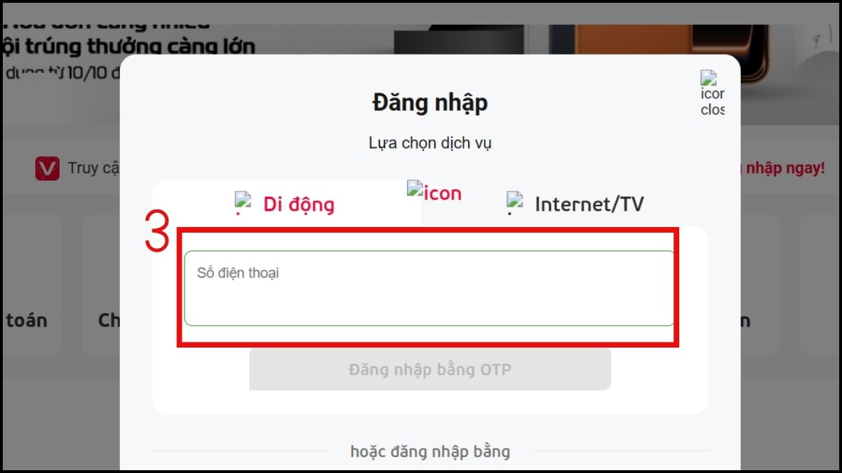 Đăng nhập tài khoản Viettel để tra cứu lịch sử cuộc gọi của Viettel