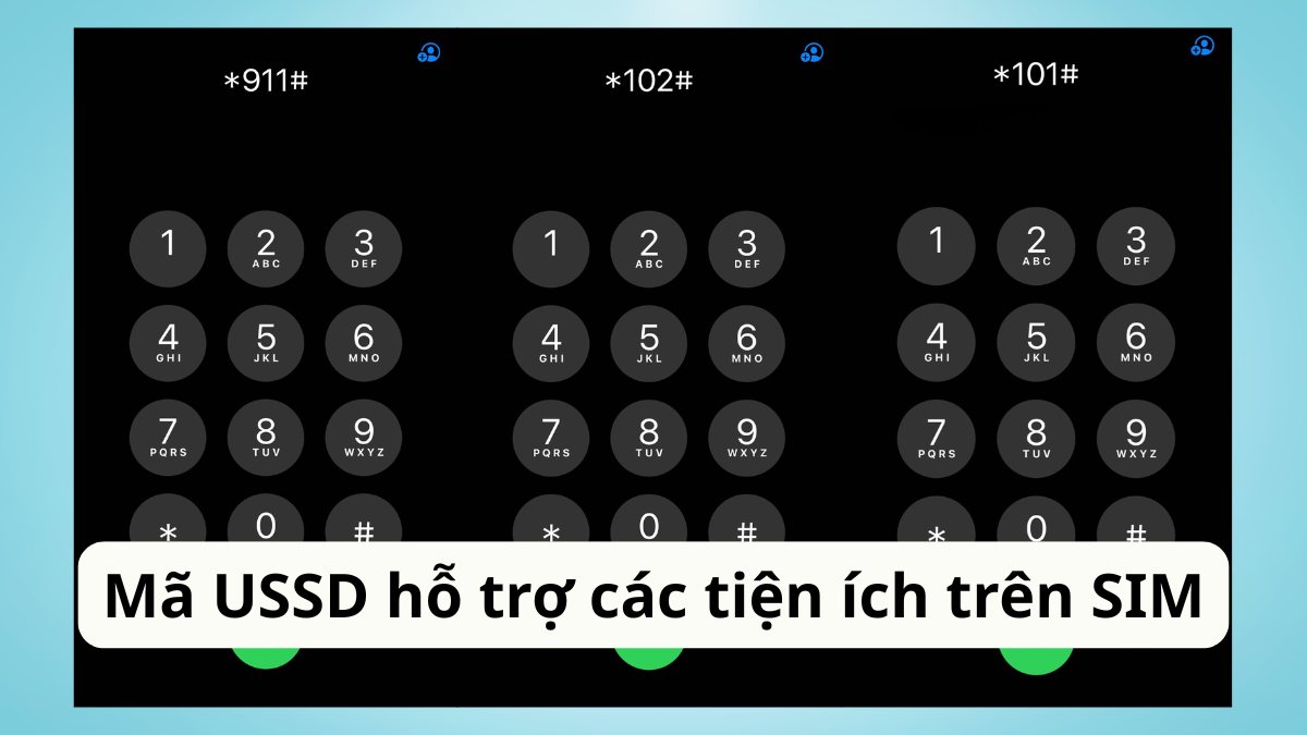 Bàn phím hiển thị các mã USSD phổ biến hỗ trợ tiện ích trên SIM Viettel.
