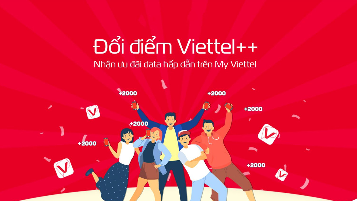 Khách hàng Viettel vui mừng khi đổi điểm Viettel++ nhận ưu đãi data hấp dẫn.