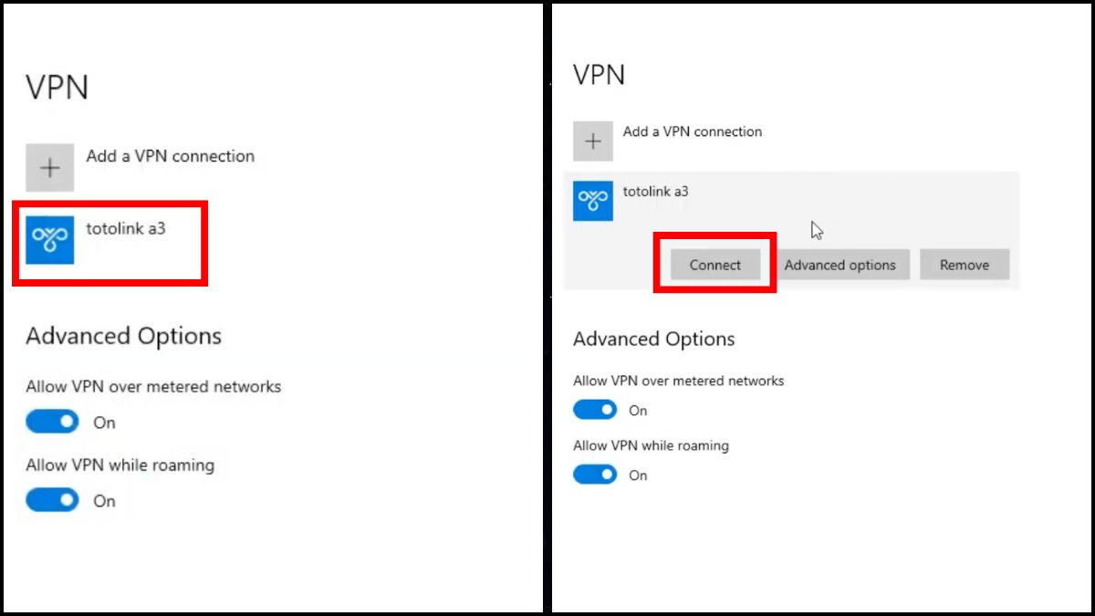 Click Connect để kết nối vpn là gì và giúp hiểu rõ vpn là gì.