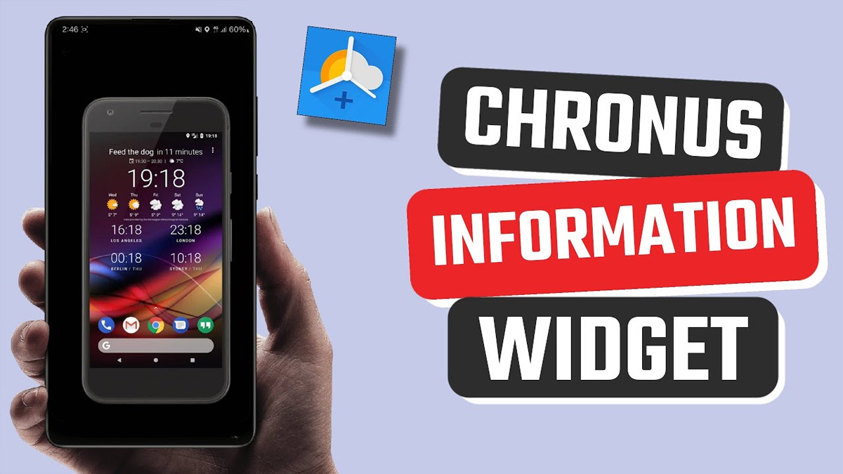 widget tốt nhất cho Android tổng hợp: Quảng cáo Chronus Information Widget kết hợp widget đồng hồ, thời tiết và widget tin tức tiện lợi.