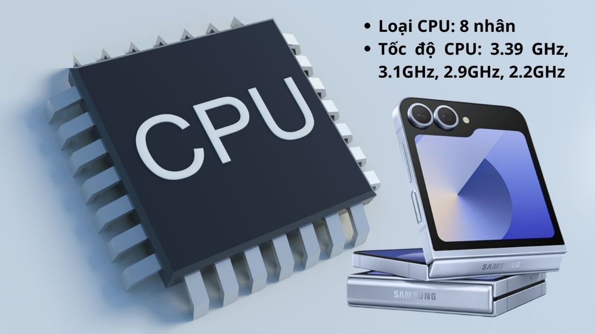 Hình minh họa vi xử lý CPU khi xem cấu hình điện thoại Samsung đời mới.
