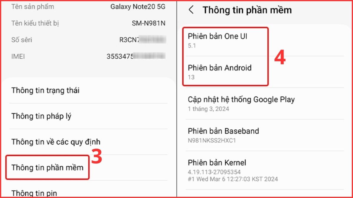 Kiểm tra cấu hình điện thoại Samsung để xem phiên bản Android và phần mềm.
