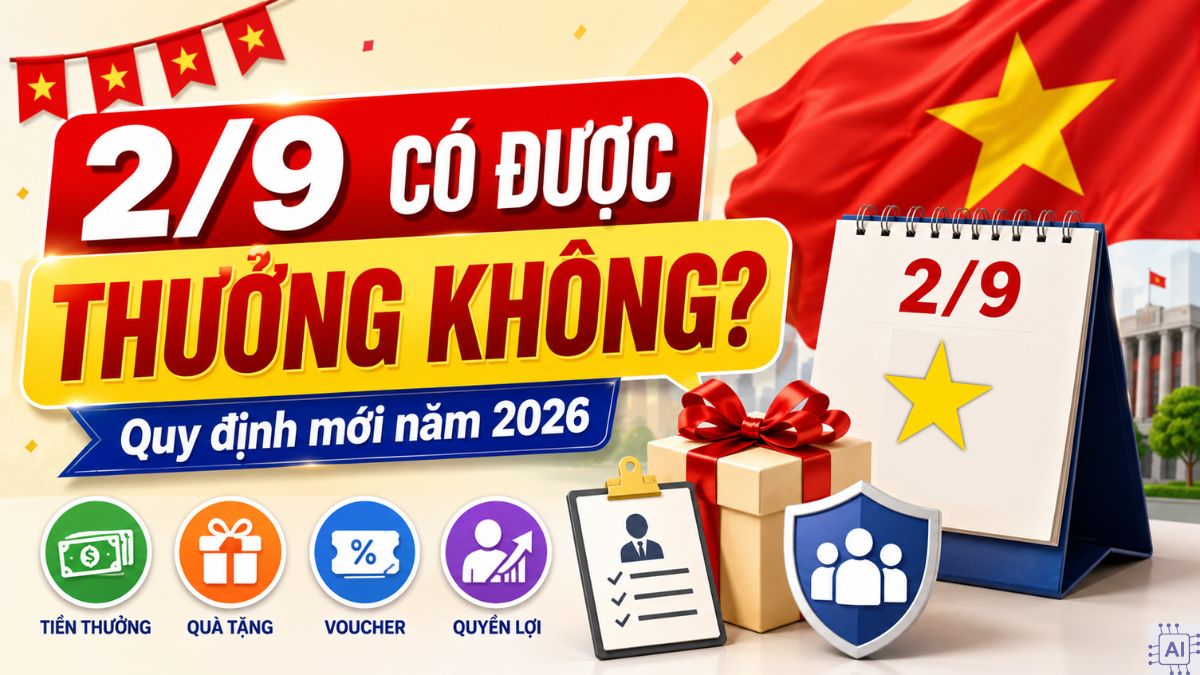 2/9 có được thưởng không? Quy định mới năm 2026
