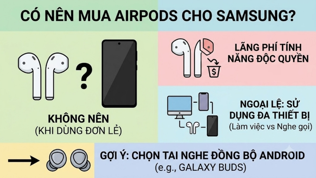 AirPod có kết nối được với Samsung không? Có nên mua AirPods không?