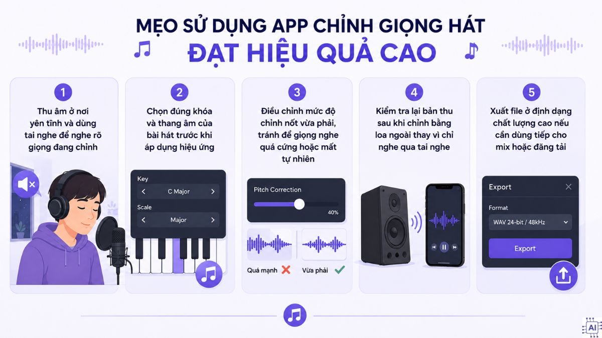 Mẹo sử dụng app chỉnh giọng hát
