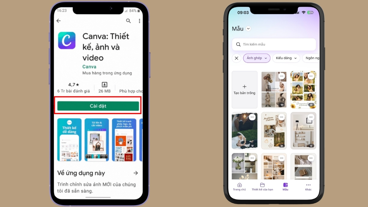 Cách sử dụng app ghép nhiều ảnh vào 1 khung bước 1