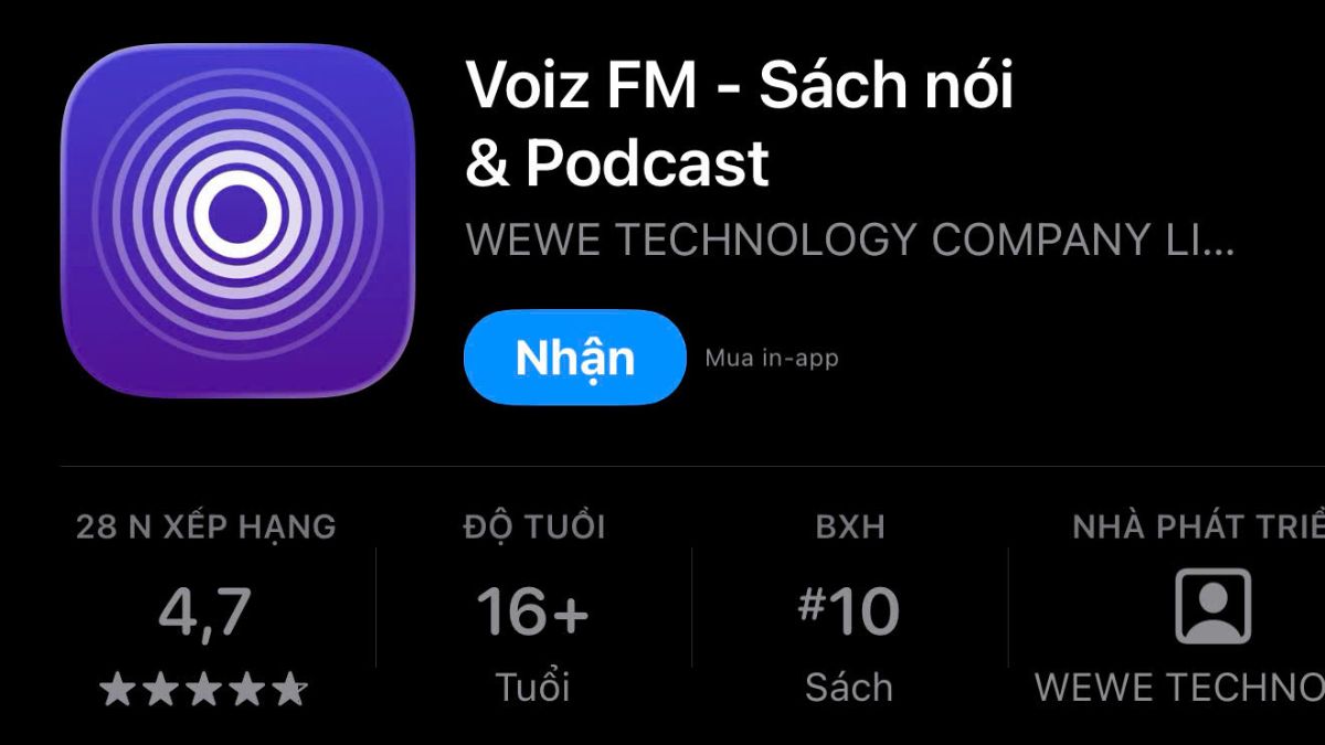 App nghe truyện Audio - Voiz FM