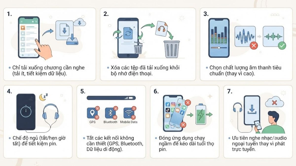 Kinh nghiệm dùng app nghe truyện Audio