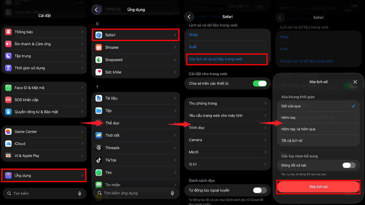 Xóa cookie Safari sau khi bật cookie trên iPhone