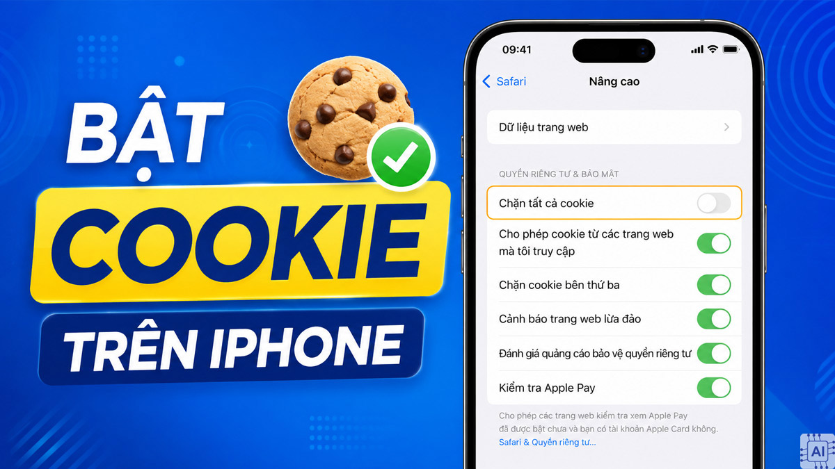 Cách bật cookie trên iPhone cho mọi trình duyệt phổ biến