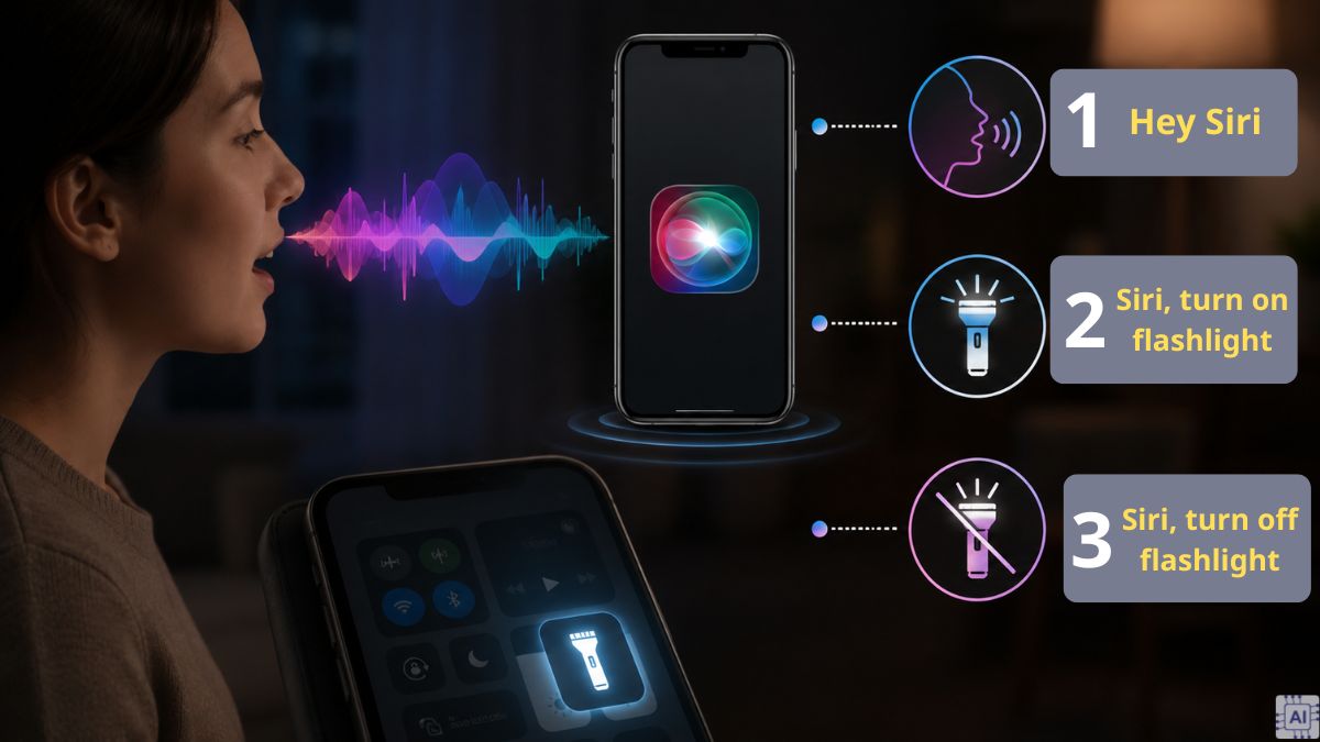 Cách bật đèn pin iPhone không cần chạm với Siri