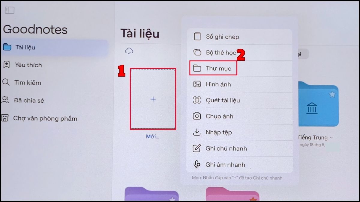 Cách dùng Goodnotes 6 tối ưu - Quản lý thư mục bước 1