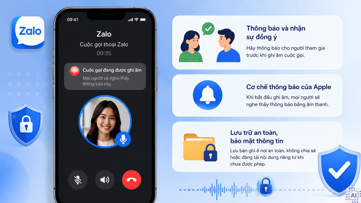 Cách ghi âm cuộc gọi Zalo trên iPhone - Lưu ý